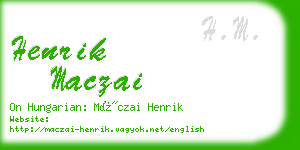 henrik maczai business card